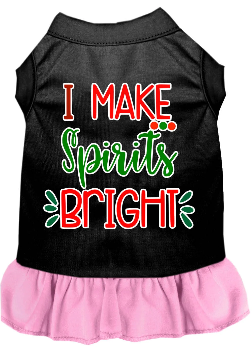 Christmas Pet Dress Screen Printed, "I Make Spirits Bright" - Image 7