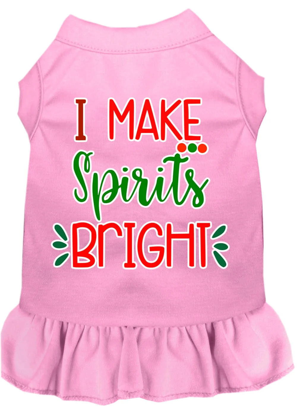 Christmas Pet Dress Screen Printed, "I Make Spirits Bright" - Image 8