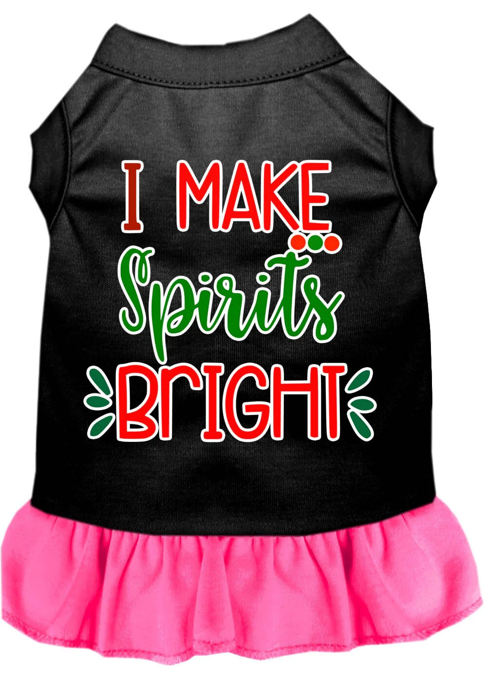 Christmas Pet Dress Screen Printed, "I Make Spirits Bright" - Image 9