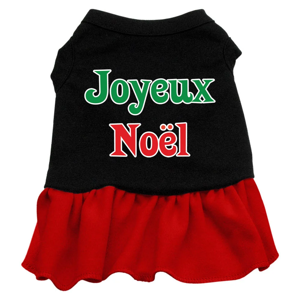 Christmas Pet Dress Screen Printed, "Joyeux Noel" - Image 3
