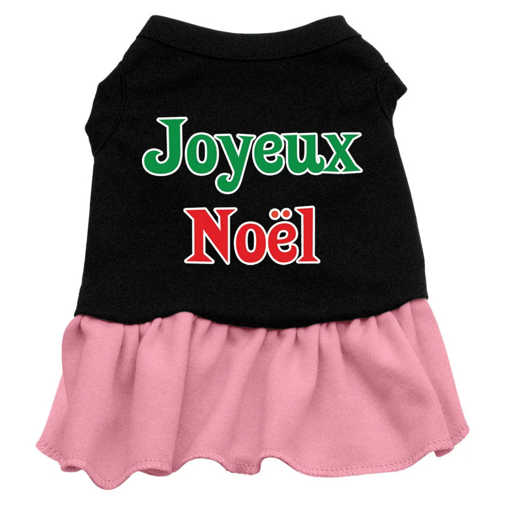 Christmas Pet Dress Screen Printed, "Joyeux Noel" - Image 4