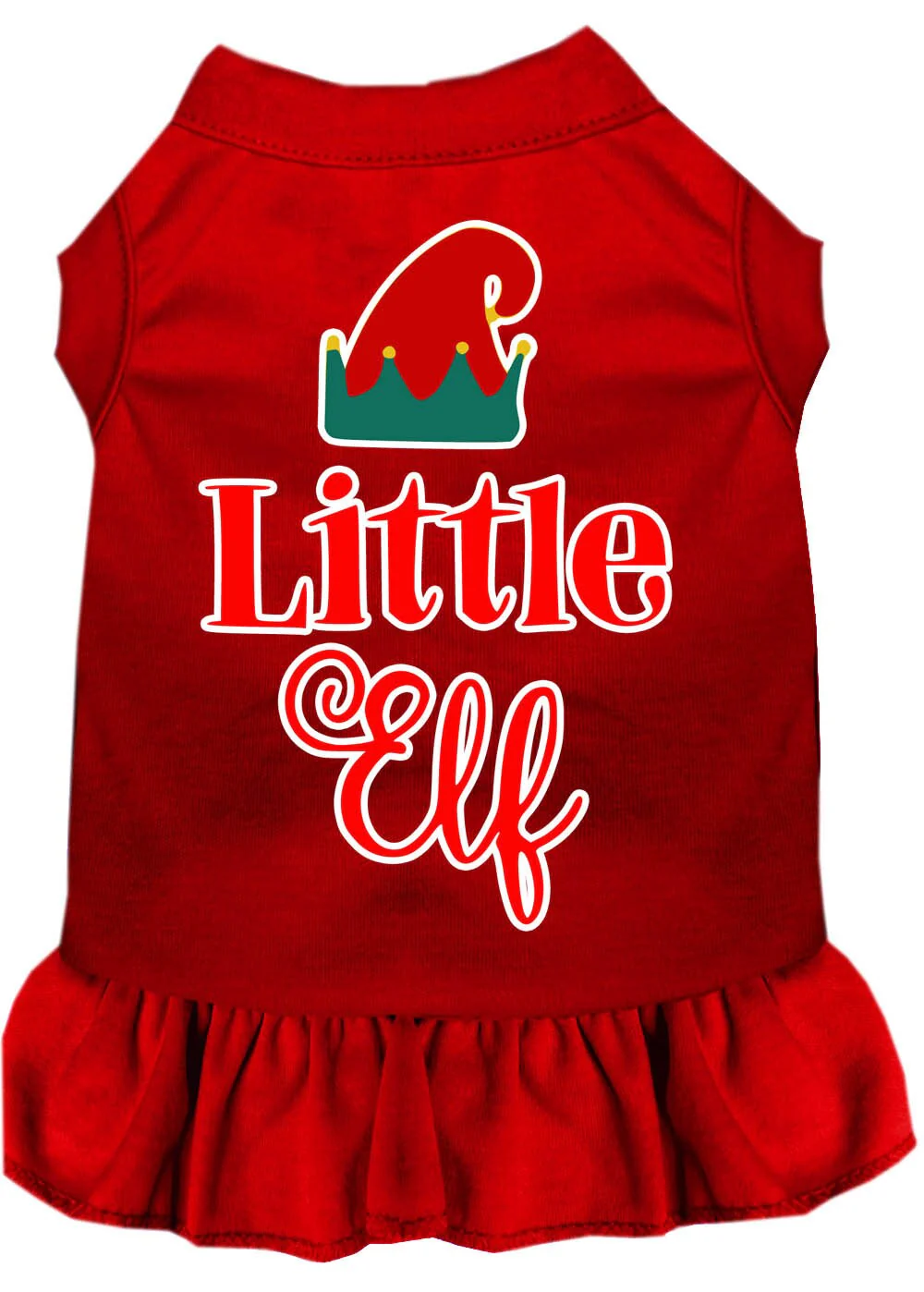 Christmas Pet Dress Screen Printed, "Little Elf" - Image 10