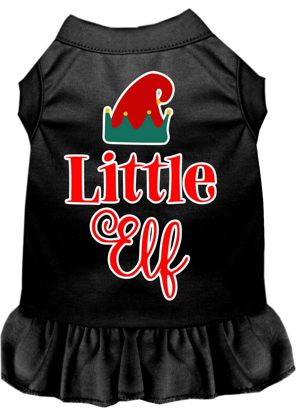 Christmas Pet Dress Screen Printed, "Little Elf" - Image 3