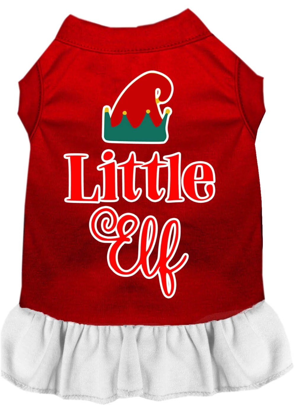 Christmas Pet Dress Screen Printed, "Little Elf" - Image 6