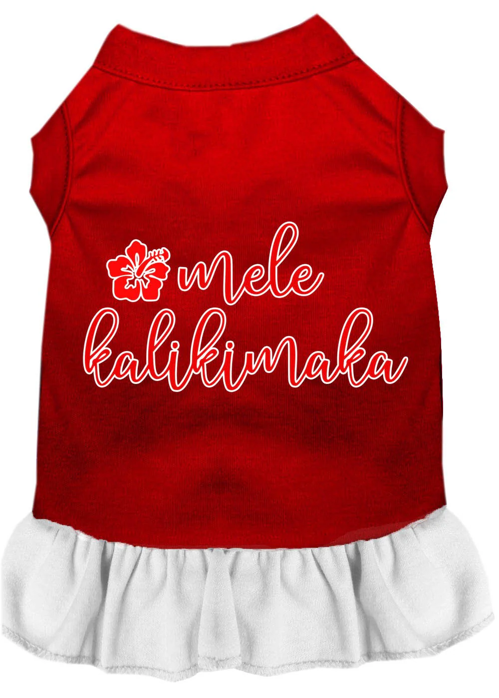 Christmas Pet Dress Screen Printed, "Mele Kalikimaka" - Image 6