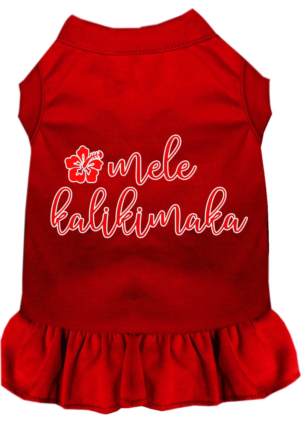 Christmas Pet Dress Screen Printed, "Mele Kalikimaka" - Image 8
