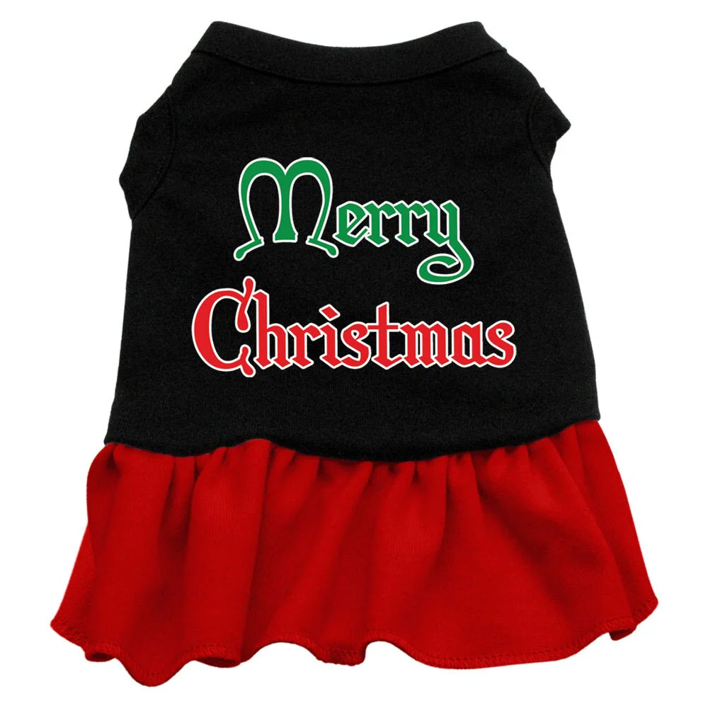 Christmas Pet Dress Screen Printed, "Merry Christmas" - Image 3