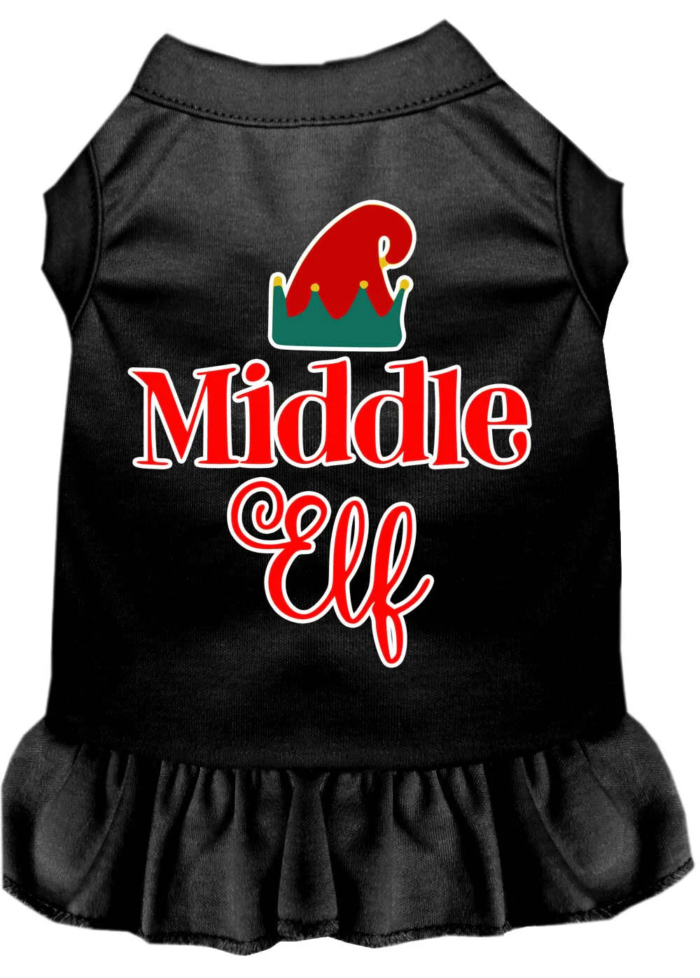 Christmas Pet Dress Screen Printed, "Middle Elf" - Image 3