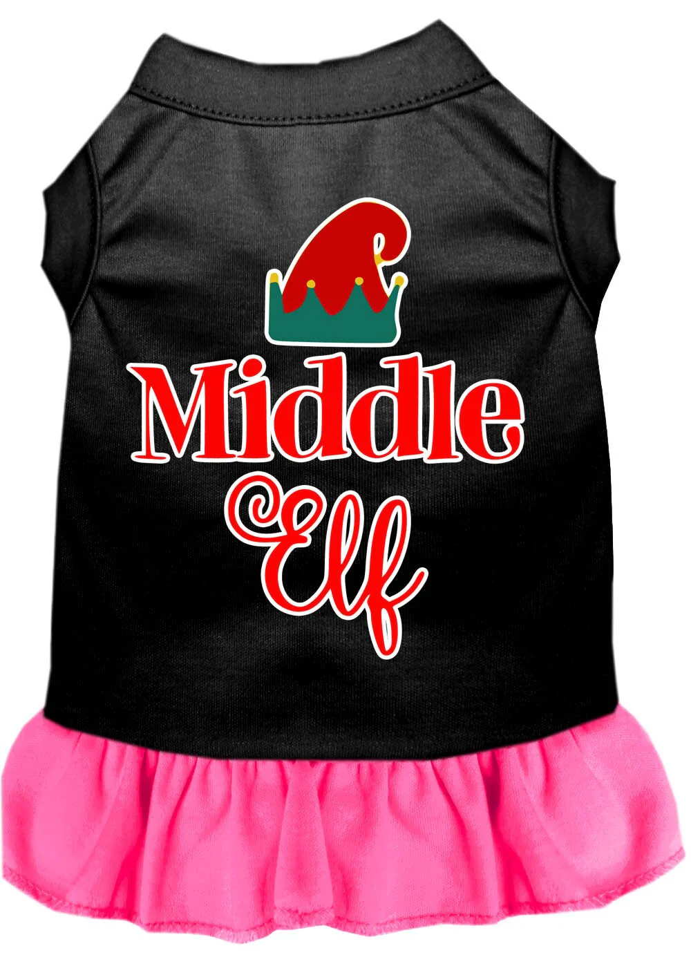 Christmas Pet Dress Screen Printed, "Middle Elf" - Image 4