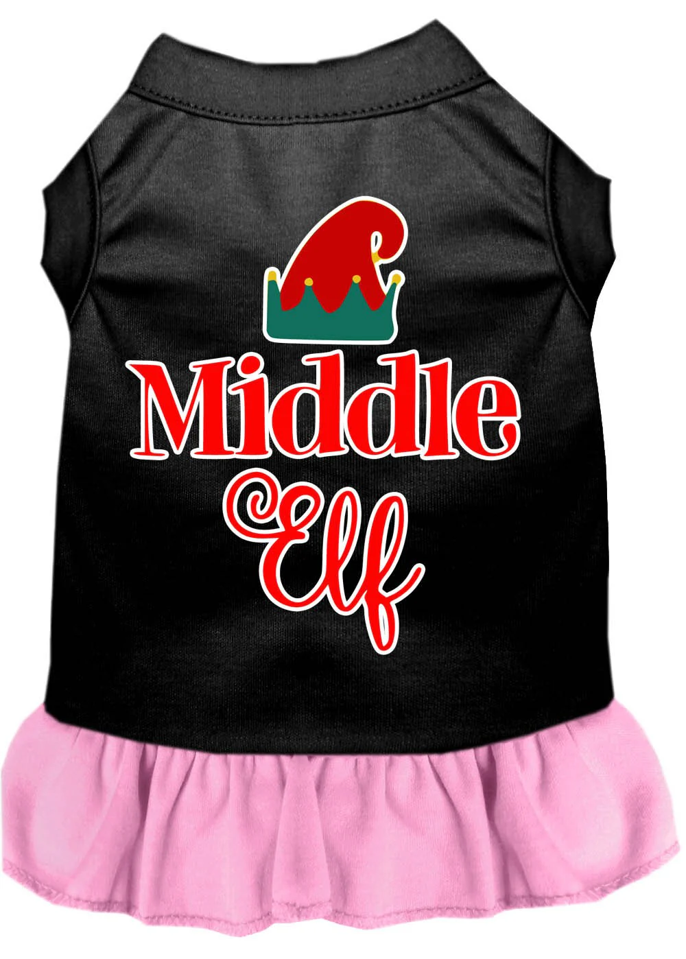 Christmas Pet Dress Screen Printed, "Middle Elf" - Image 5