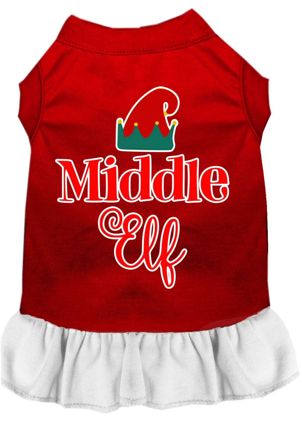 Christmas Pet Dress Screen Printed, "Middle Elf" - Image 6