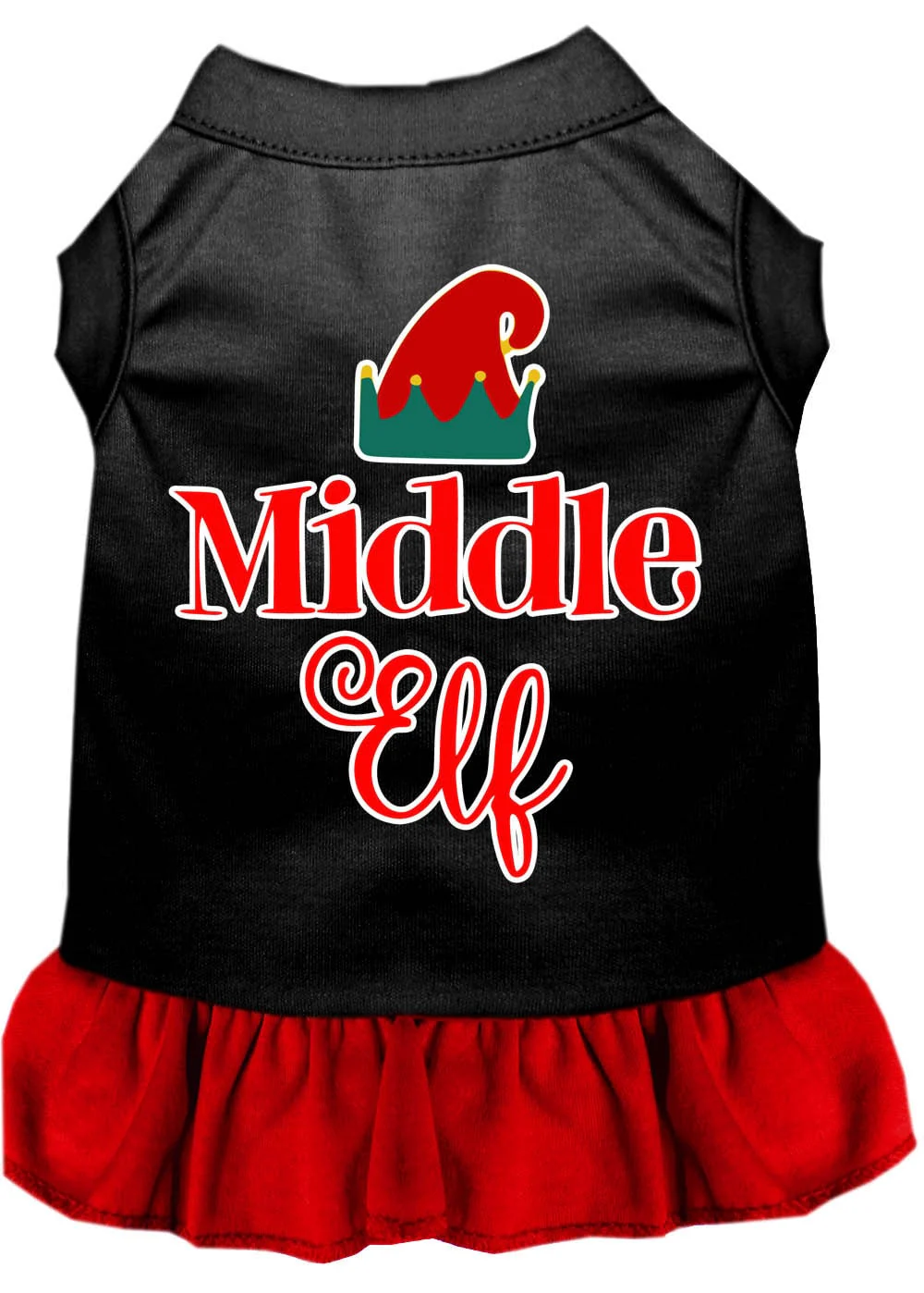Christmas Pet Dress Screen Printed, "Middle Elf" - Image 9