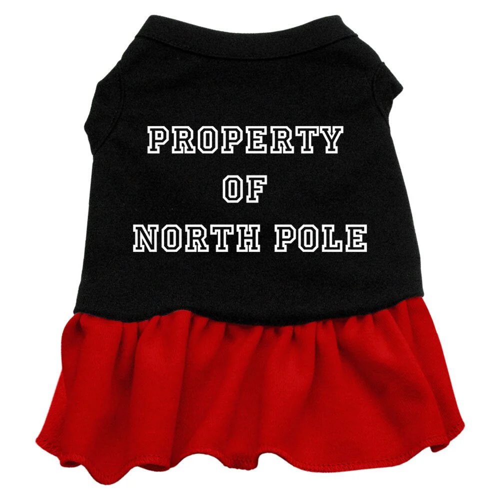 Christmas Pet Dress Screen Printed, "Property Of North Pole" - Image 3