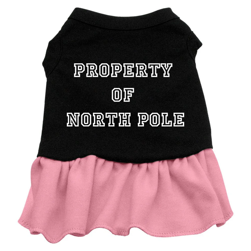 Christmas Pet Dress Screen Printed, "Property Of North Pole" - Image 4