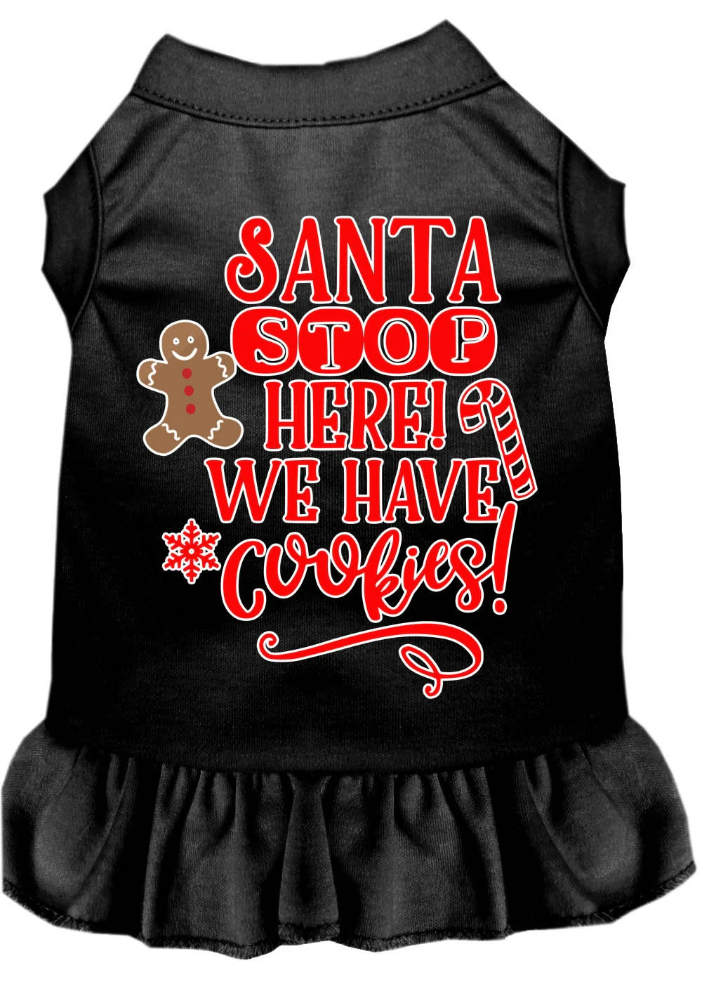 Christmas Pet Dress Screen Printed, "Santa Stop Here, We Have Cookies" - Image 10