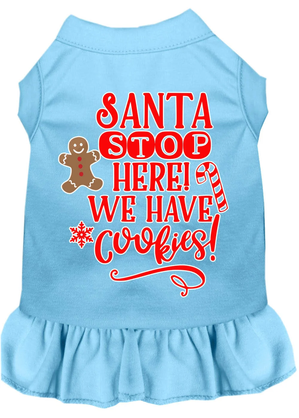 Christmas Pet Dress Screen Printed, "Santa Stop Here, We Have Cookies" - Image 3