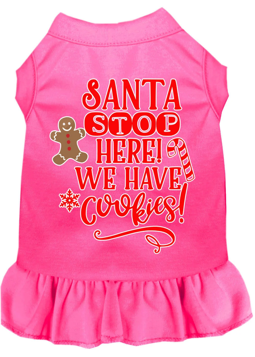 Christmas Pet Dress Screen Printed, "Santa Stop Here, We Have Cookies" - Image 4