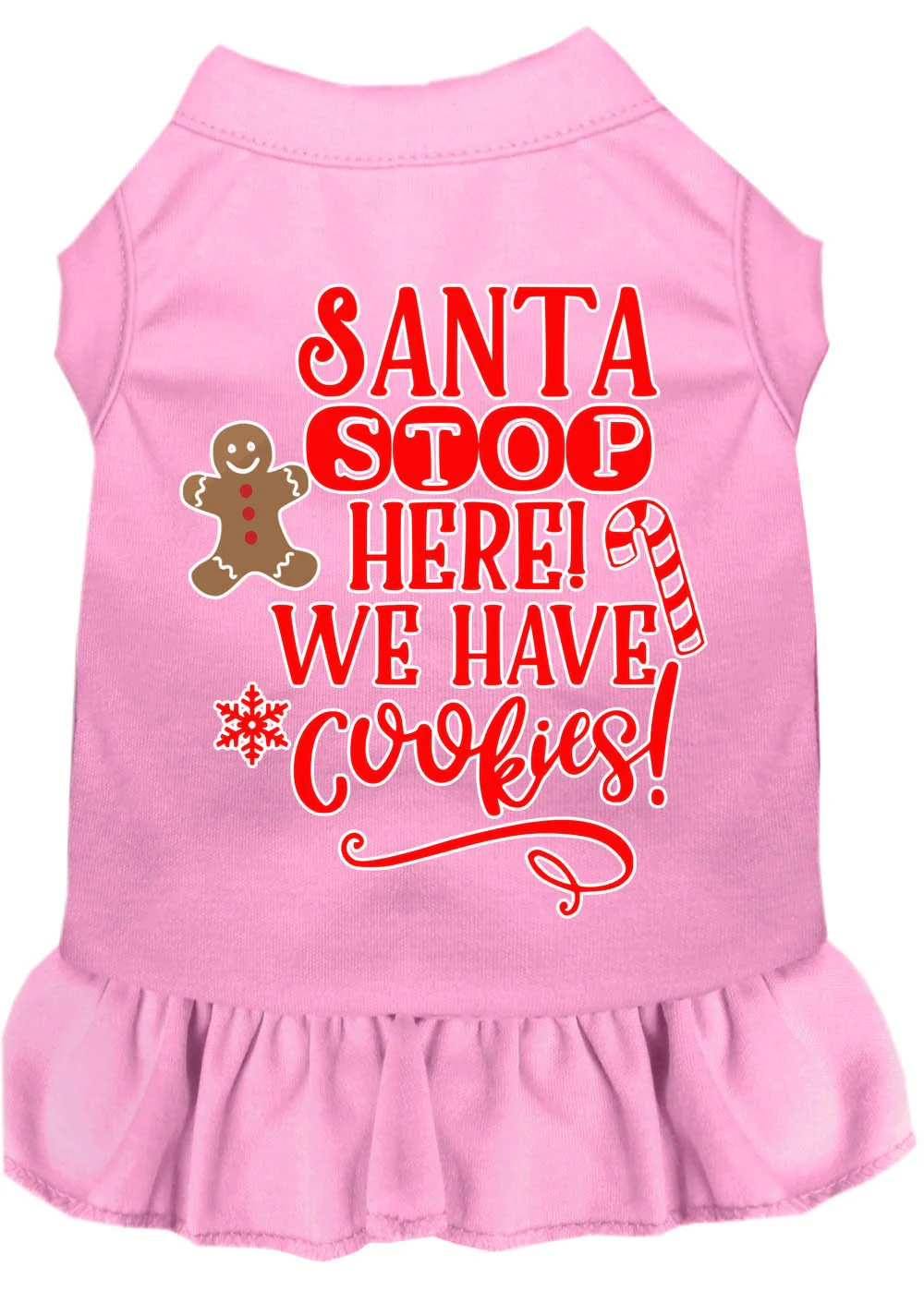 Christmas Pet Dress Screen Printed, "Santa Stop Here, We Have Cookies" - Image 5