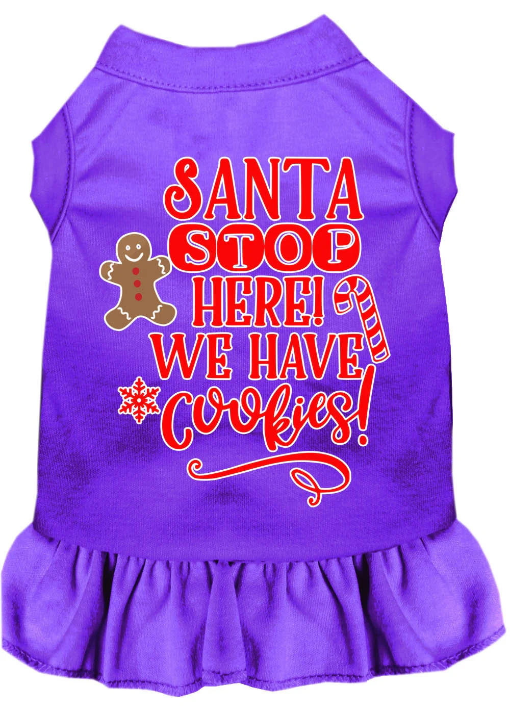 Christmas Pet Dress Screen Printed, "Santa Stop Here, We Have Cookies" - Image 6