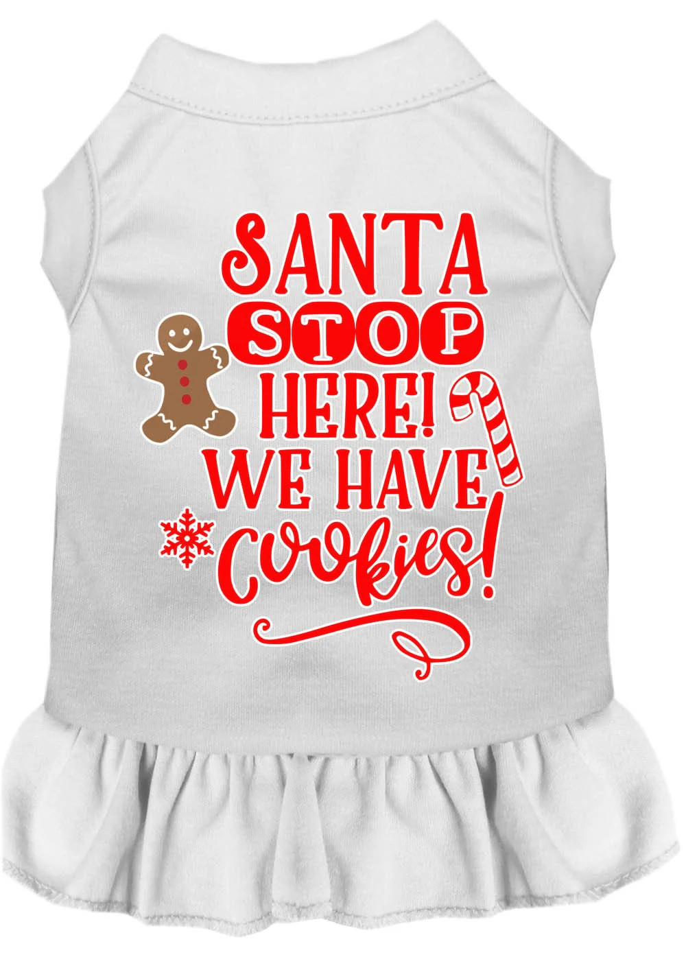 Christmas Pet Dress Screen Printed, "Santa Stop Here, We Have Cookies" - Image 7