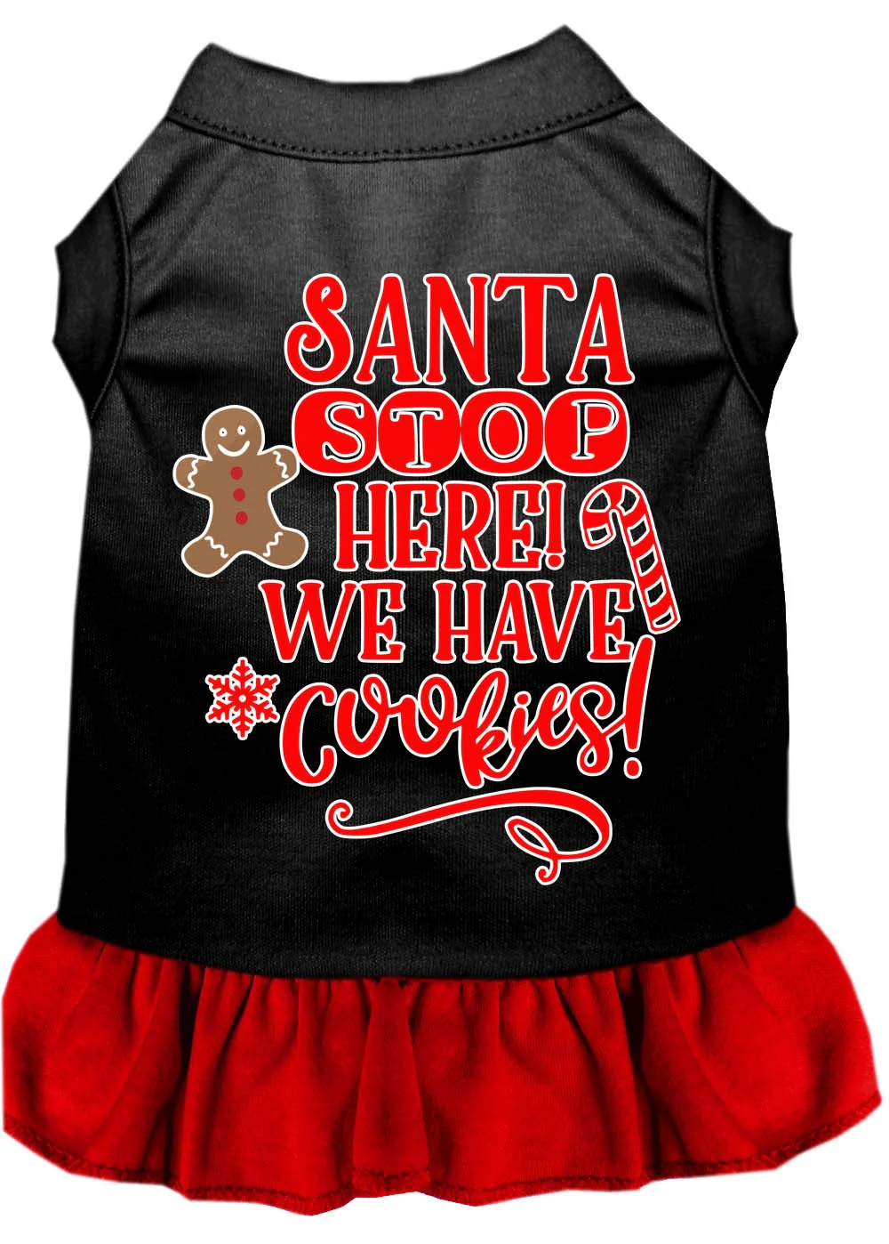 Christmas Pet Dress Screen Printed, "Santa Stop Here, We Have Cookies" - Image 8