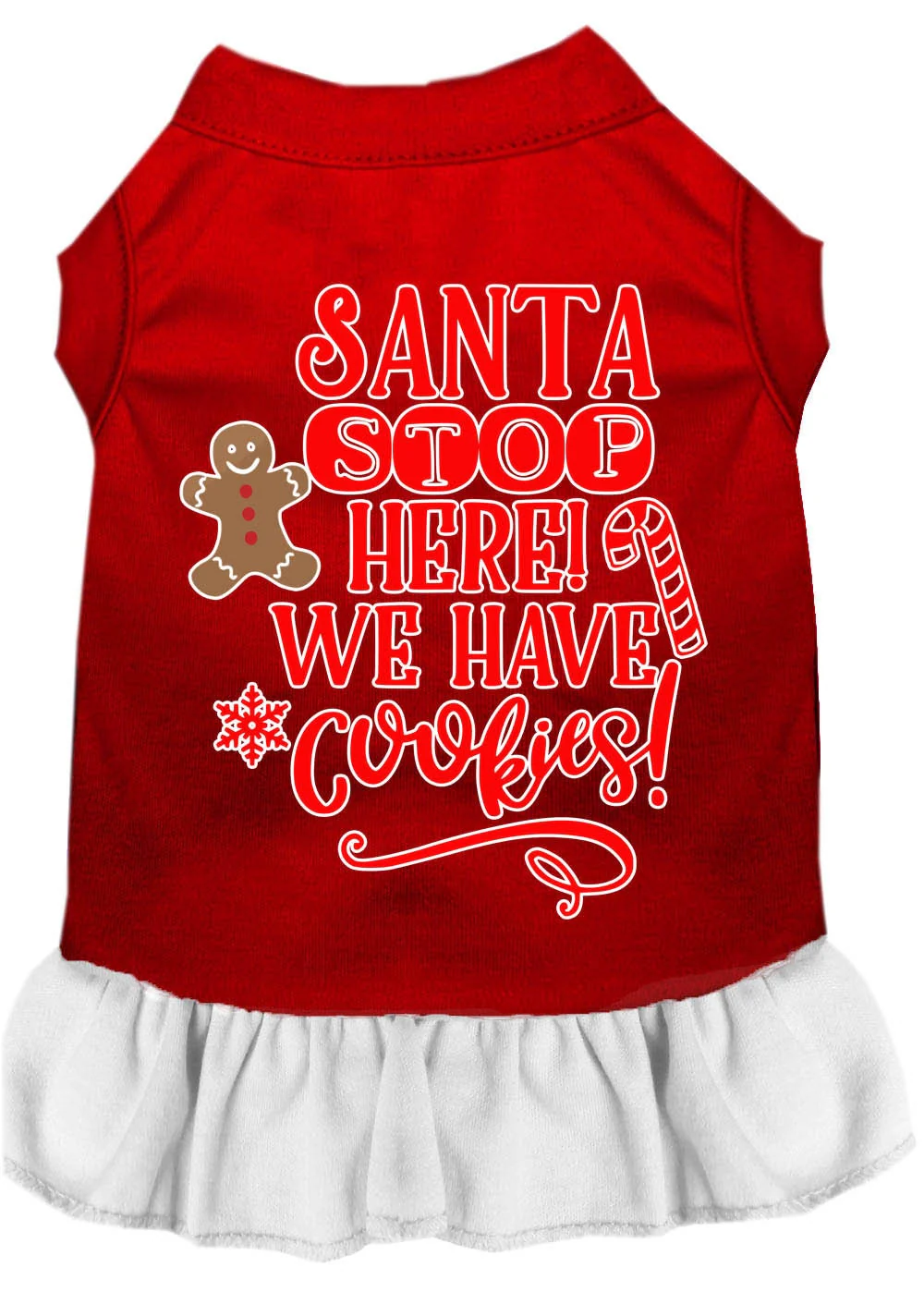 Christmas Pet Dress Screen Printed, "Santa Stop Here, We Have Cookies" - Image 9