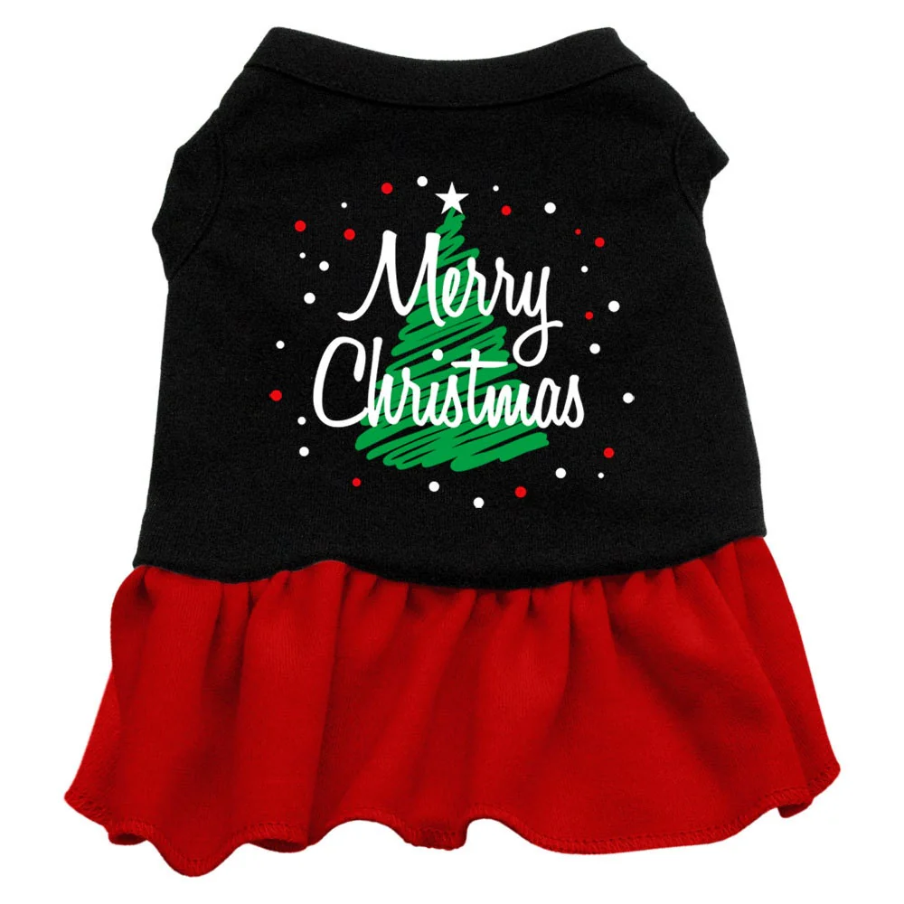 Christmas Pet Dress Screen Printed, "Scribble Merry Christmas" - Image 3