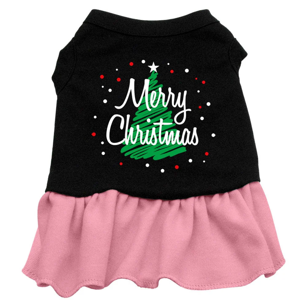 Christmas Pet Dress Screen Printed, "Scribble Merry Christmas" - Image 4