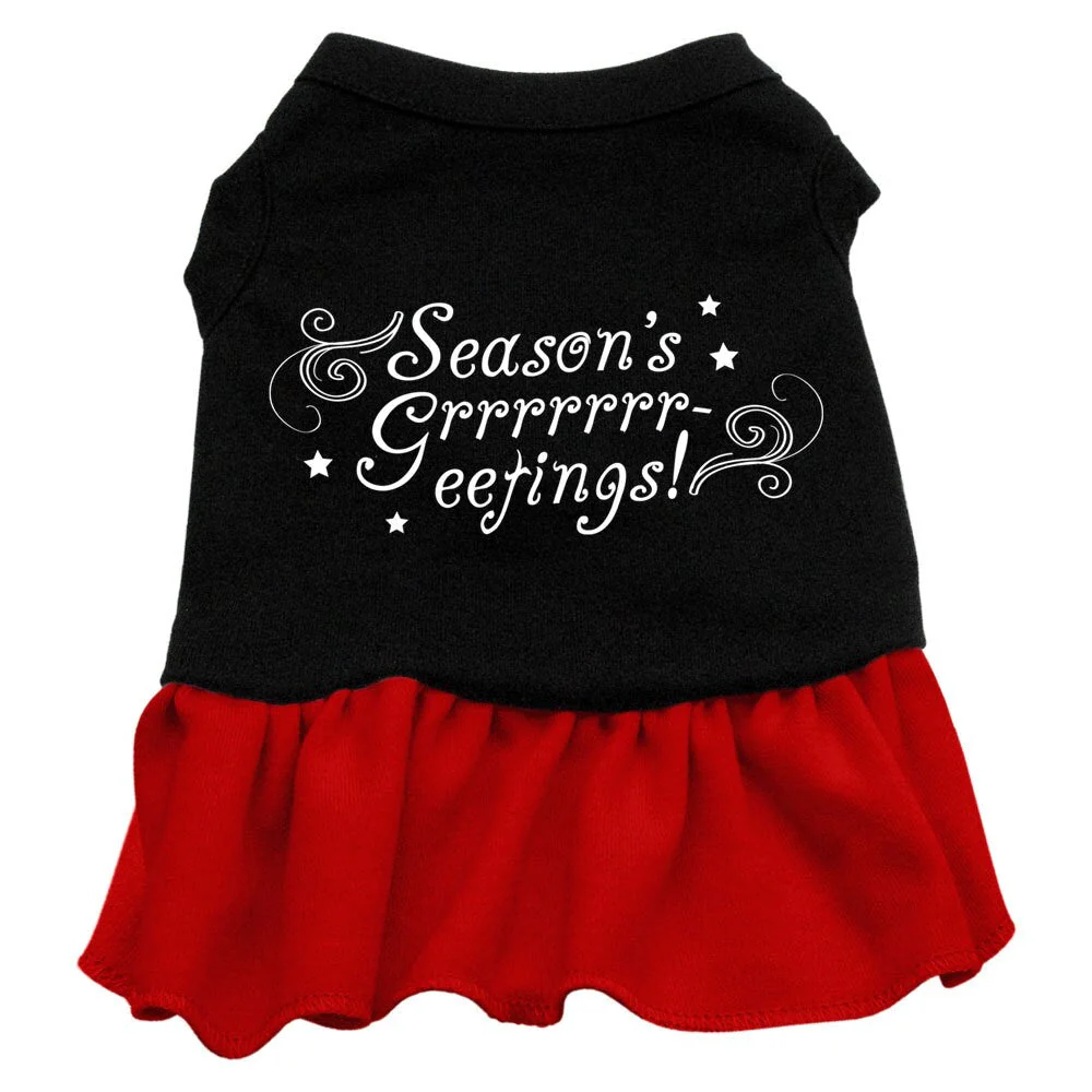 Christmas Pet Dress Screen Printed, "Season's Greetings" - Image 3