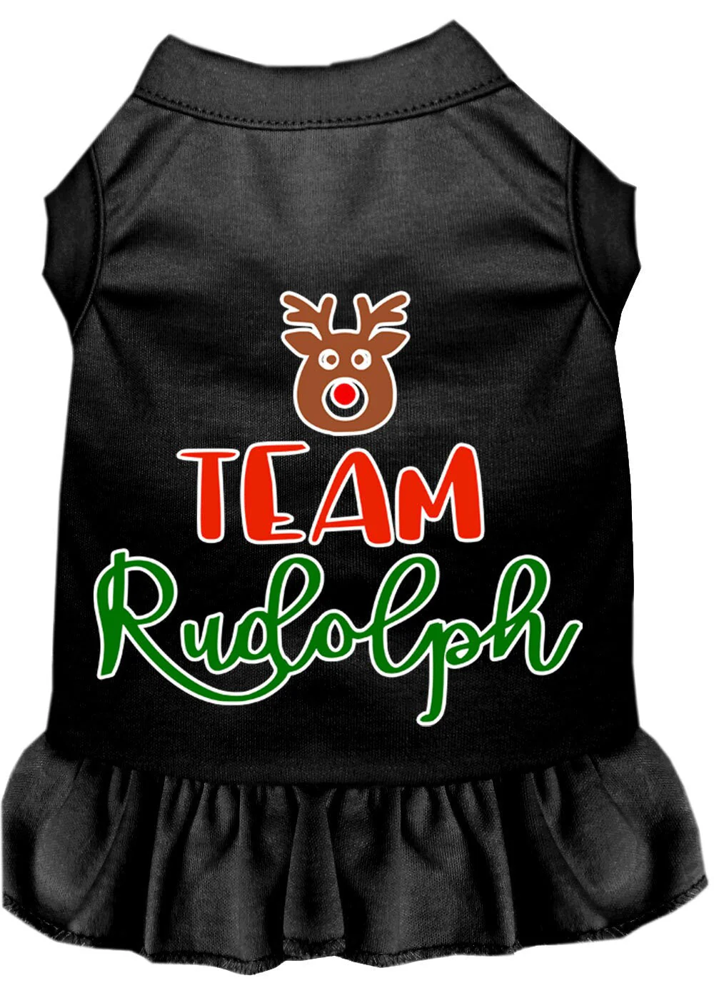 Christmas Pet Dress Screen Printed, "Team Rudolph" - Image 3
