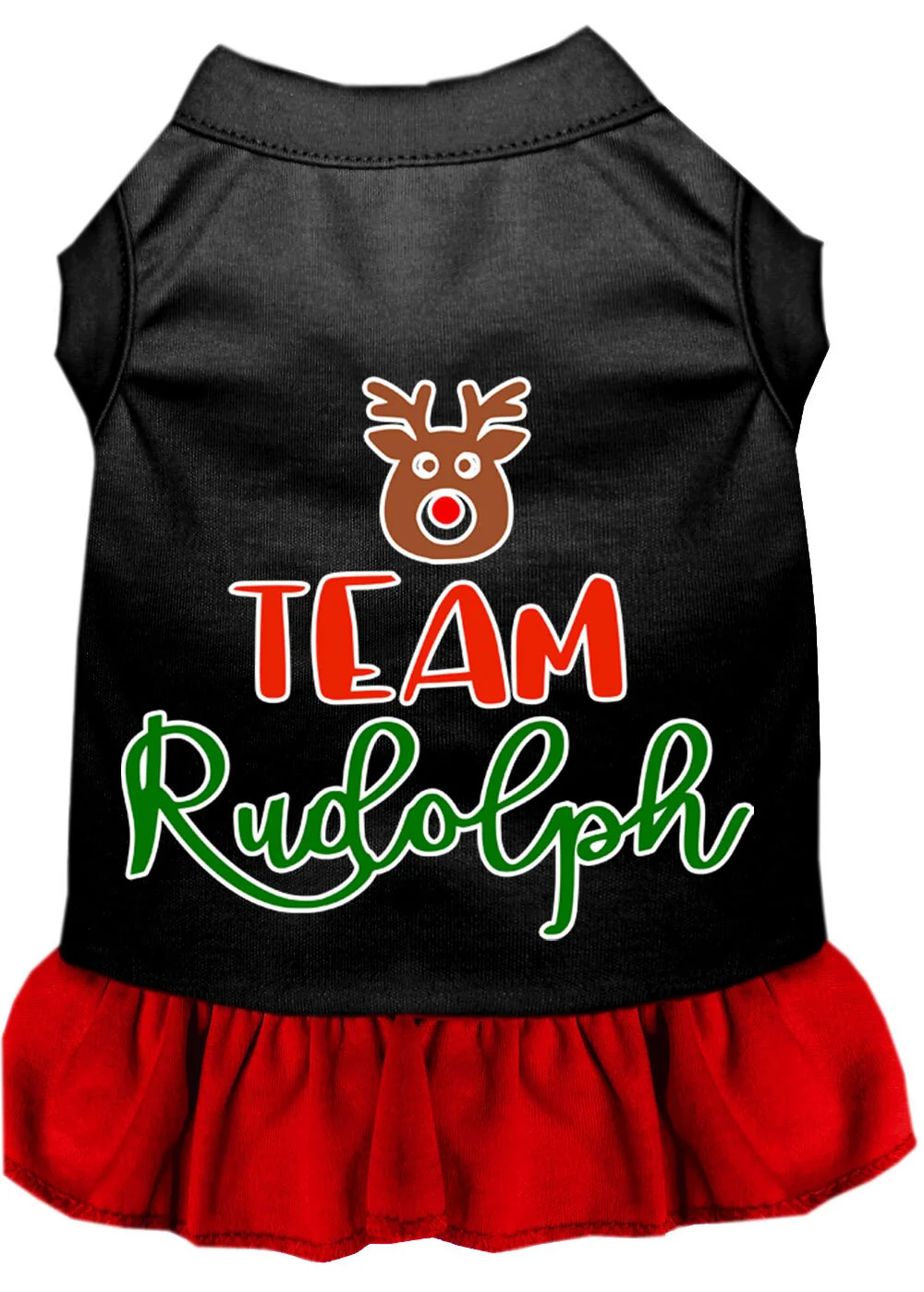 Christmas Pet Dress Screen Printed, "Team Rudolph" - Image 4