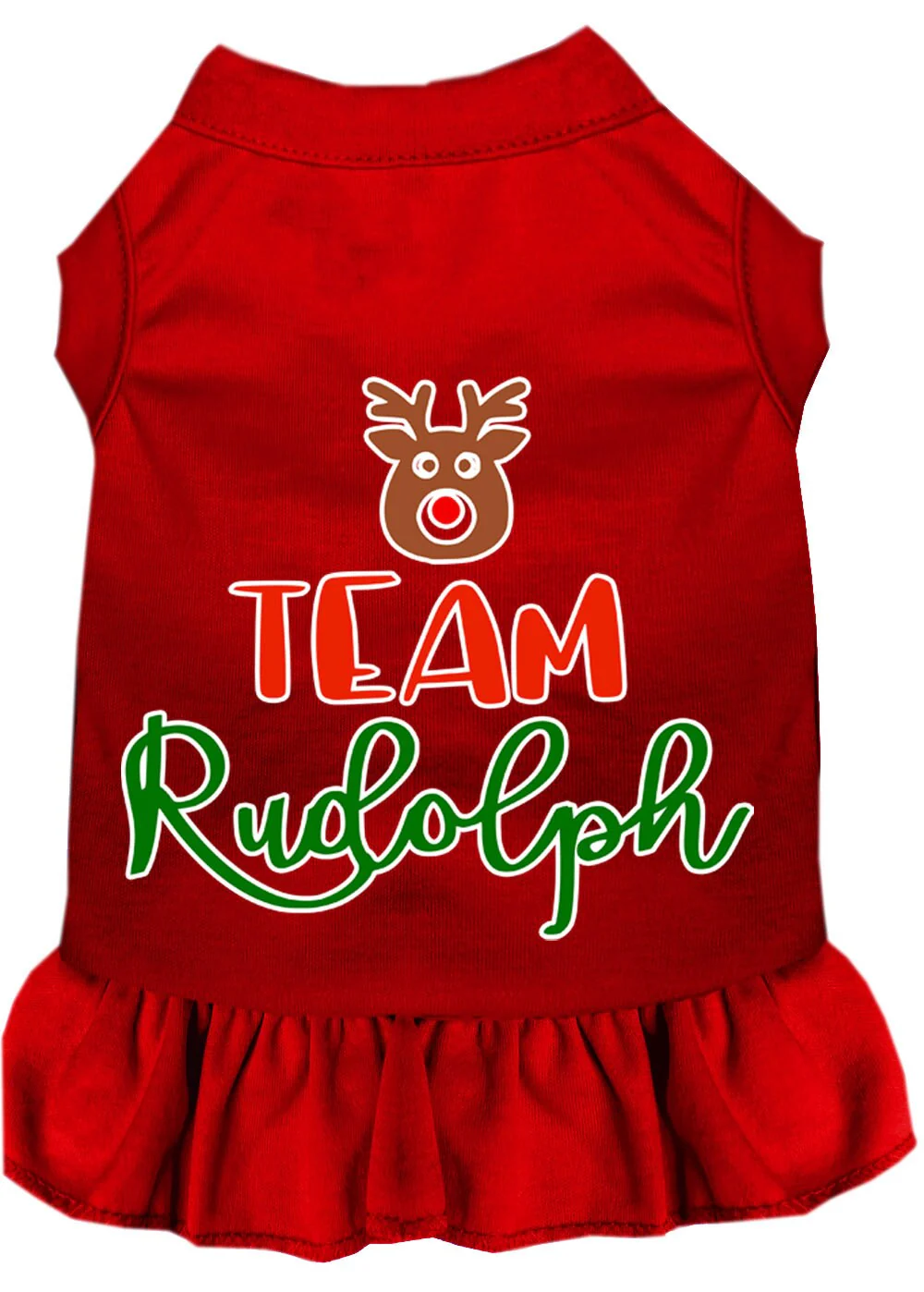 Christmas Pet Dress Screen Printed, "Team Rudolph" - Image 5