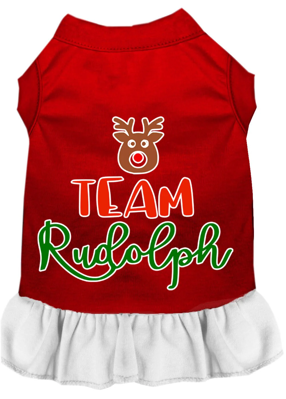 Christmas Pet Dress Screen Printed, "Team Rudolph" - Image 6