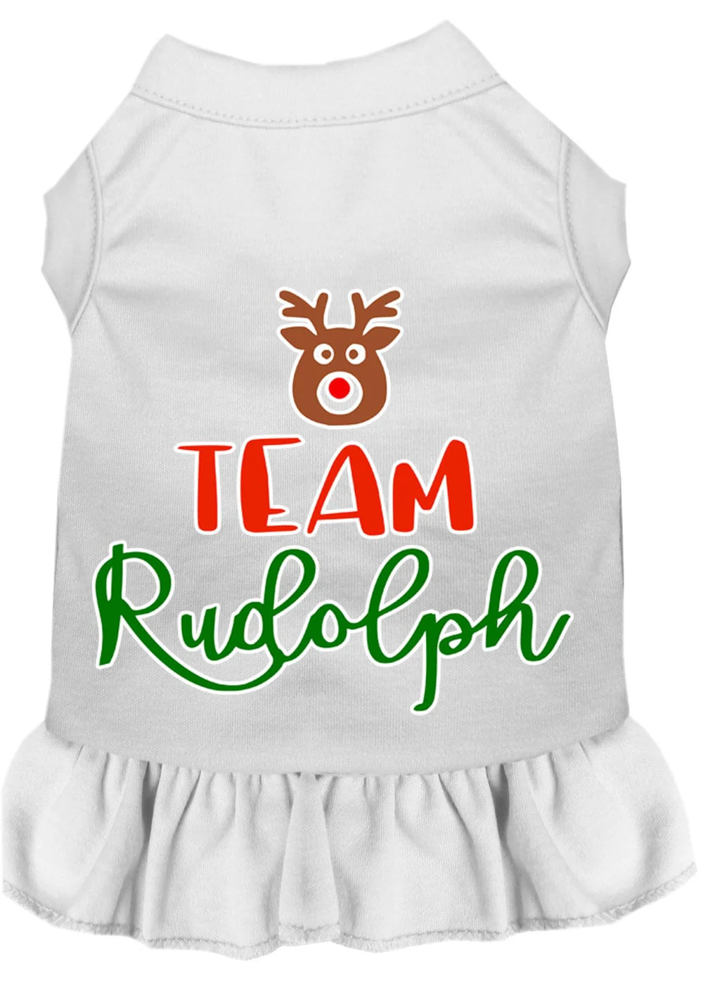 Christmas Pet Dress Screen Printed, "Team Rudolph" - Image 7