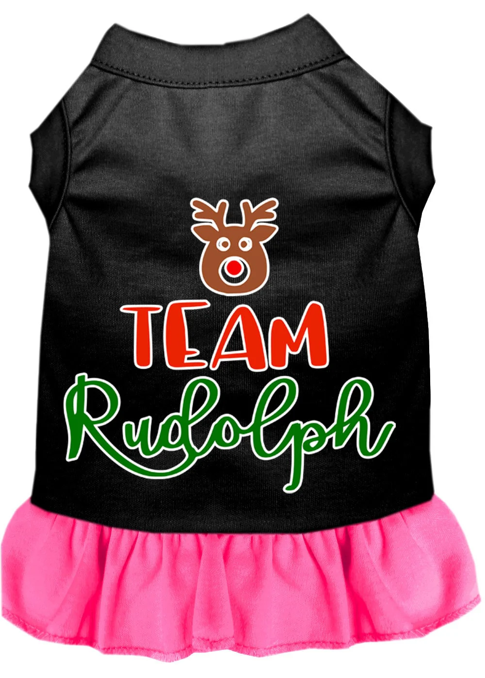 Christmas Pet Dress Screen Printed, "Team Rudolph" - Image 9