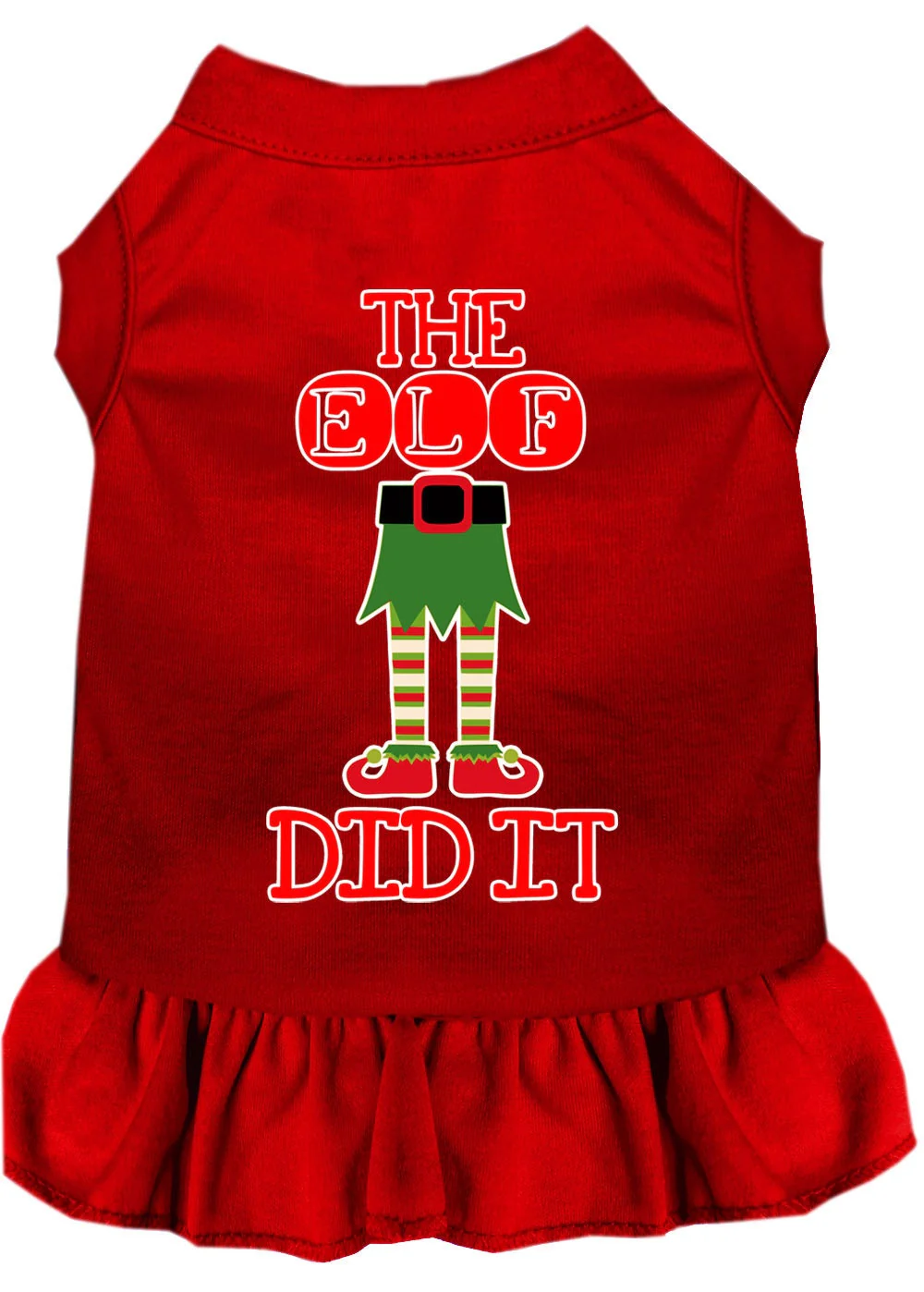 Christmas Pet Dress Screen Printed, "The Elf Did It" - Image 10