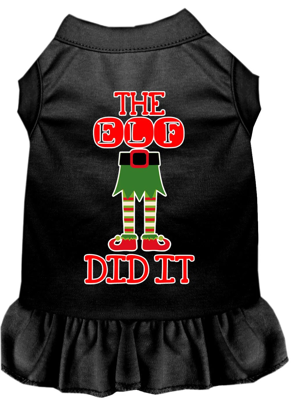 Christmas Pet Dress Screen Printed, "The Elf Did It" - Image 4