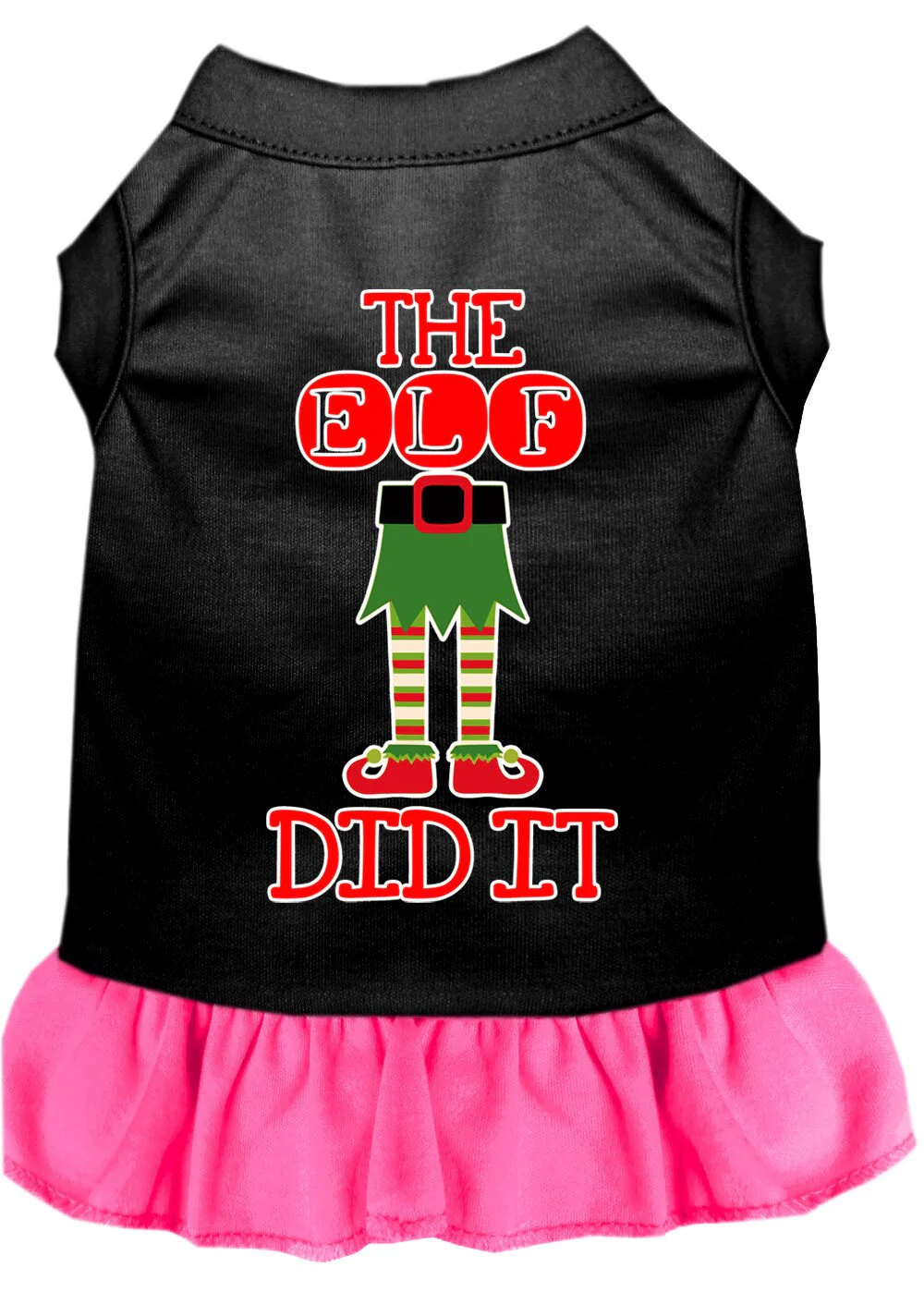 Christmas Pet Dress Screen Printed, "The Elf Did It" - Image 5