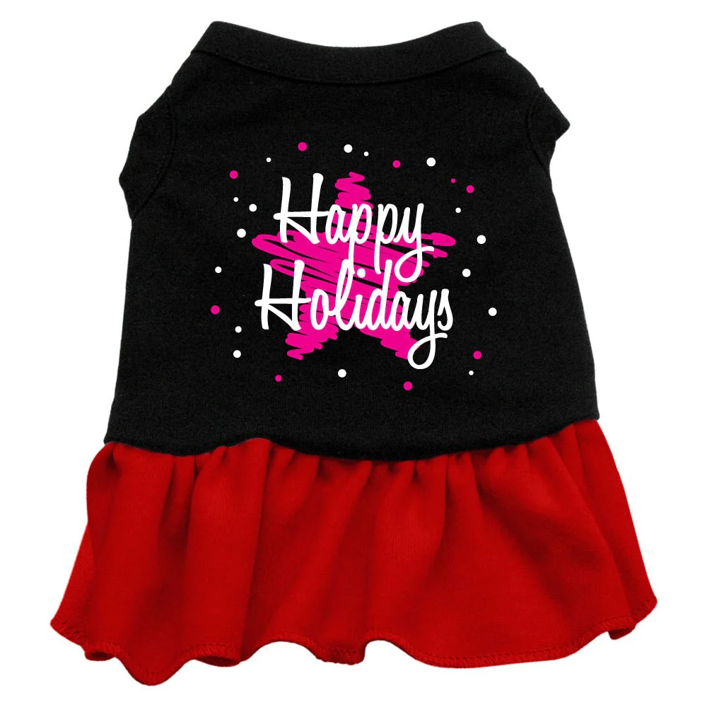 Christmas Pet Dress "Scribble Happy Holidays" - Image 3