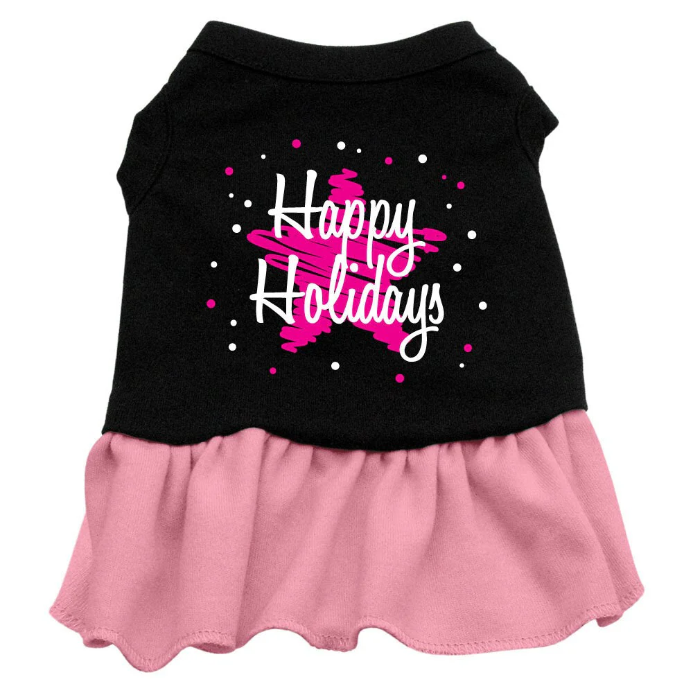 Christmas Pet Dress "Scribble Happy Holidays" - Image 4