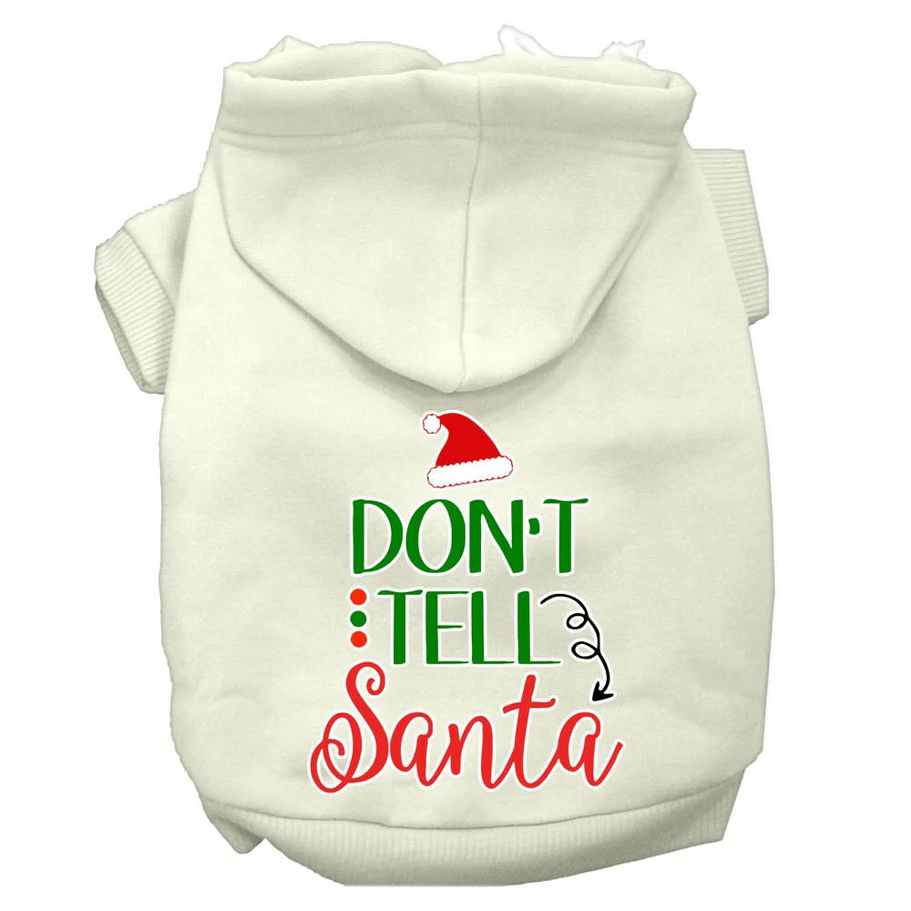 Christmas Pet Hoodie, "Don't Tell Santa" - Image 4