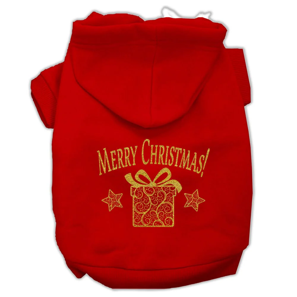 Christmas Pet Hoodie, "Golden Christmas Present" - Image 3