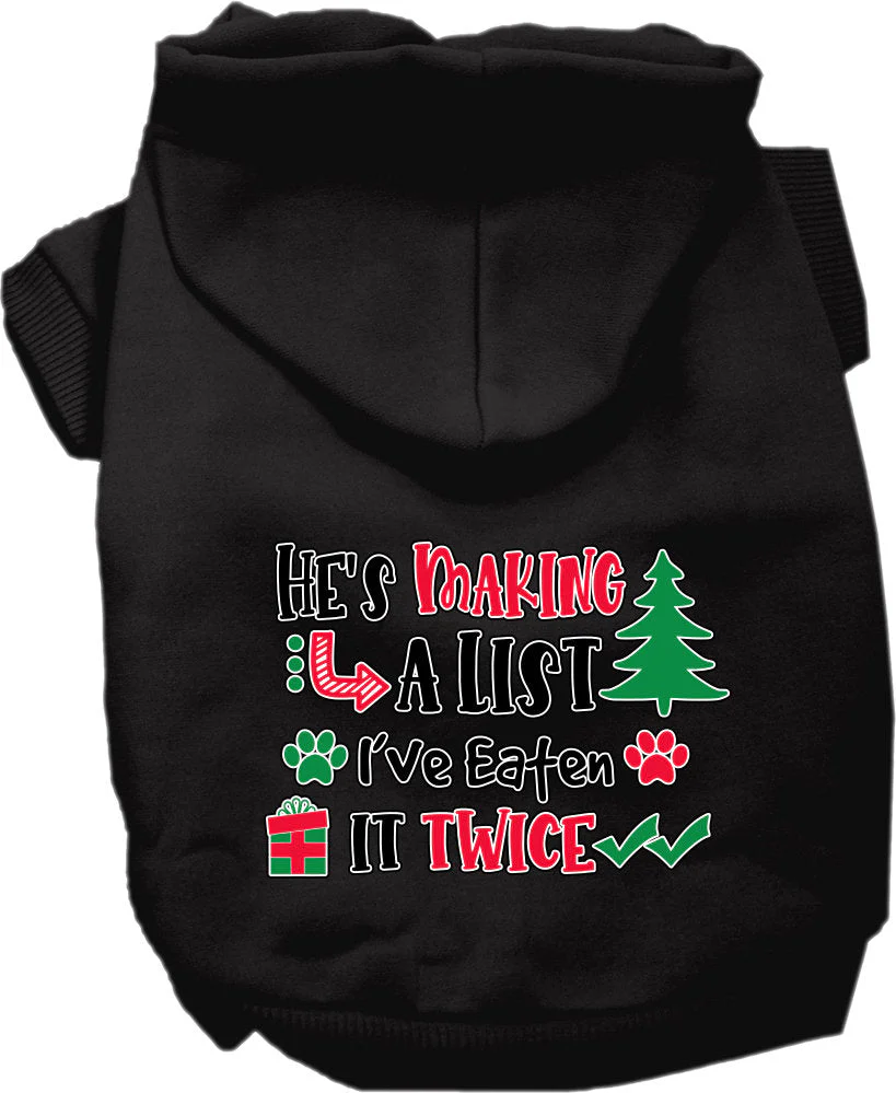 Christmas Pet Hoodie "He's Making A List, I've Eaten It Twice" - Image 3