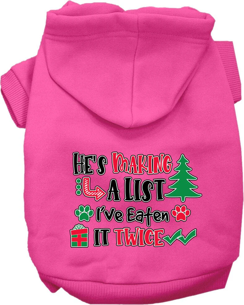 Christmas Pet Hoodie "He's Making A List, I've Eaten It Twice" - Image 4