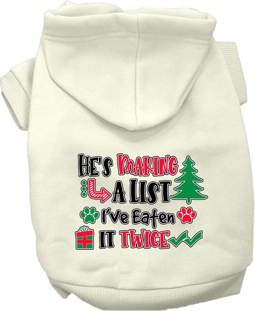 Christmas Pet Hoodie "He's Making A List, I've Eaten It Twice" - Image 5