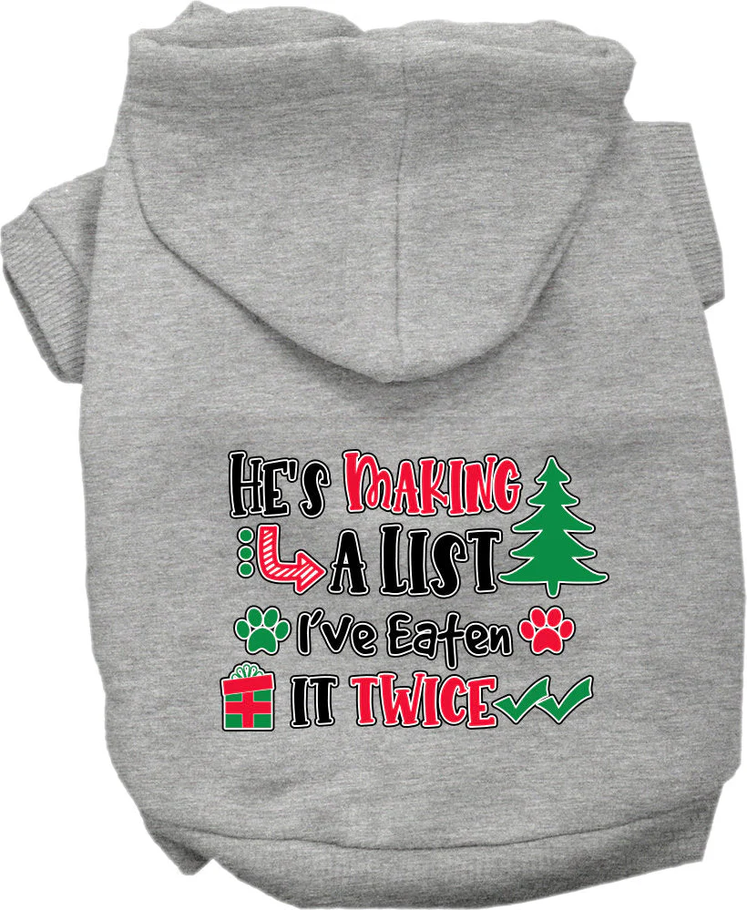 Christmas Pet Hoodie "He's Making A List, I've Eaten It Twice" - Image 7