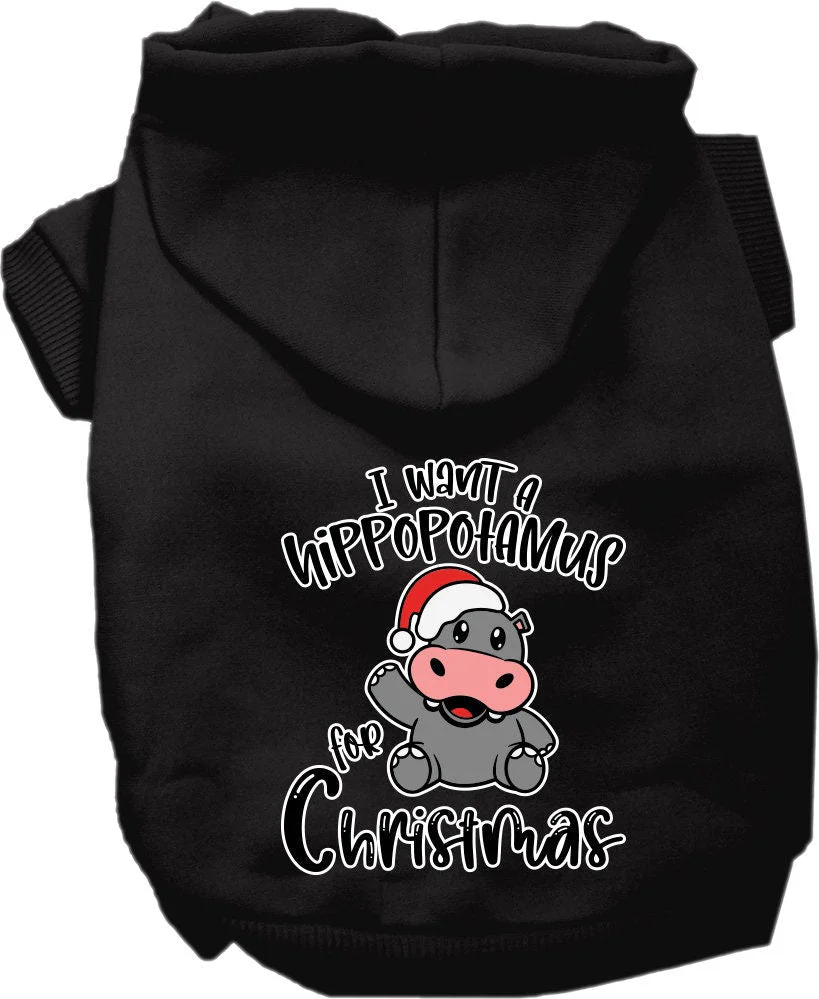 Christmas Pet Hoodie "I Want A Hippopotamus For Christmas" - Image 3