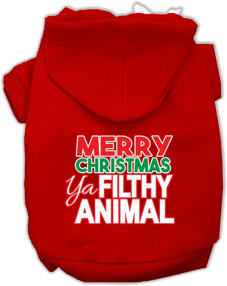 Christmas Pet Hoodie "Merry Christmas Ya Filthy Animal" - Image 3