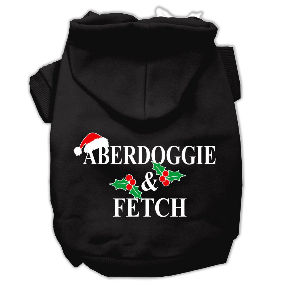 Christmas Pet Hoodie Screen Printed, "Aberdoggie & Fetch" - Image 3
