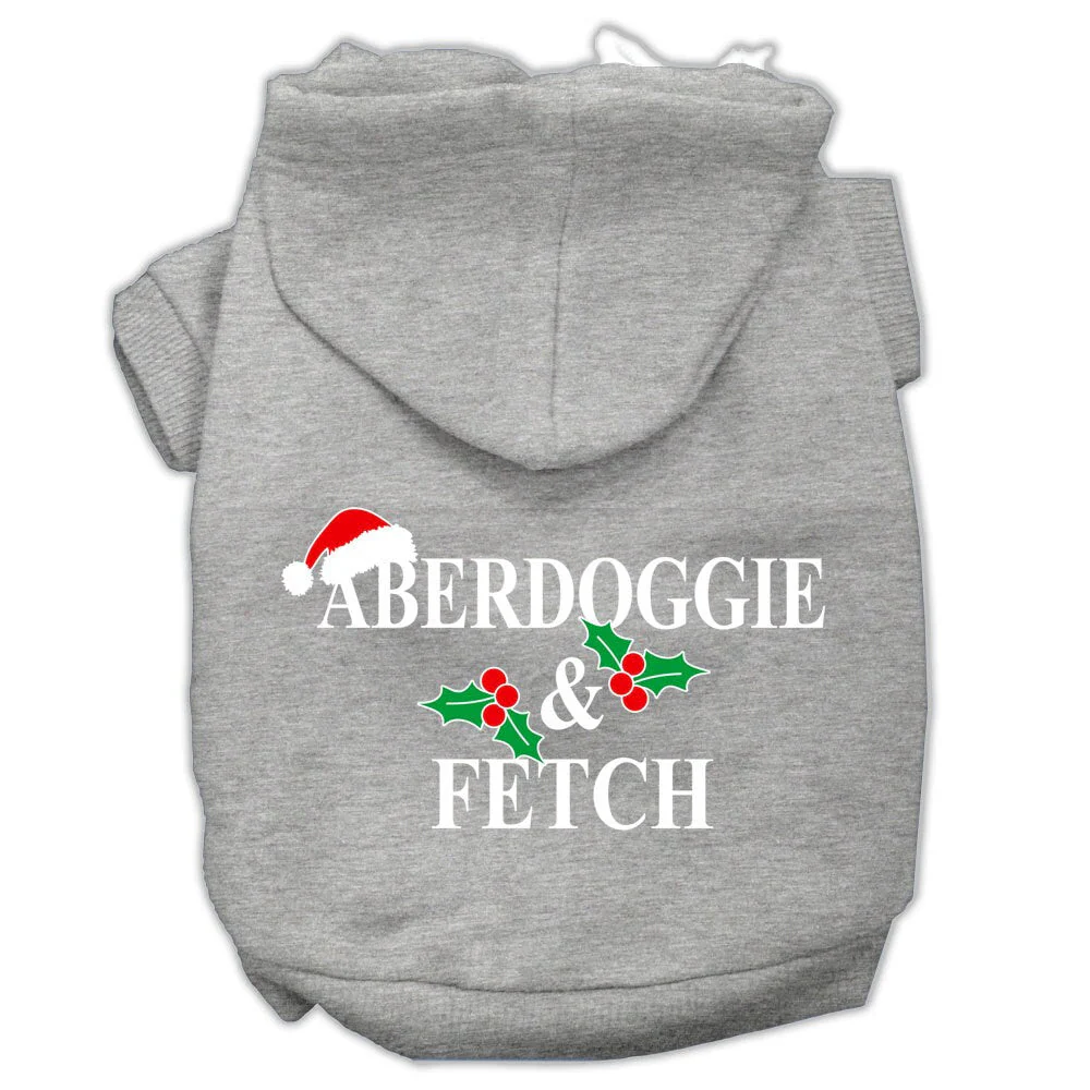 Christmas Pet Hoodie Screen Printed, "Aberdoggie & Fetch" - Image 4